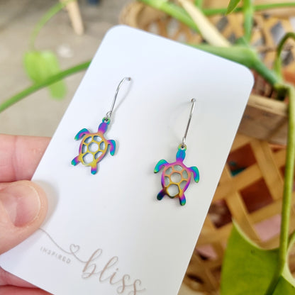 Rainbow Sea Turtle Earrings