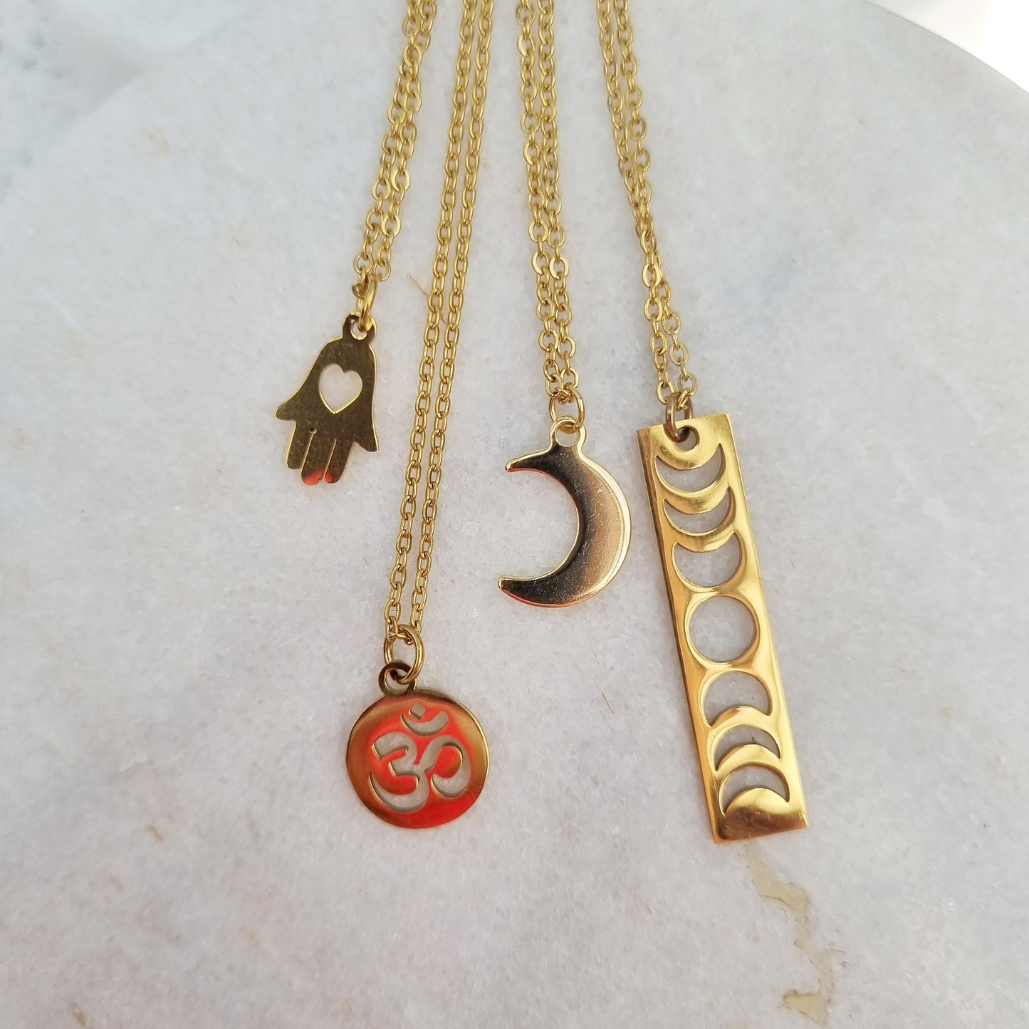 Gold Om Pendant Necklace