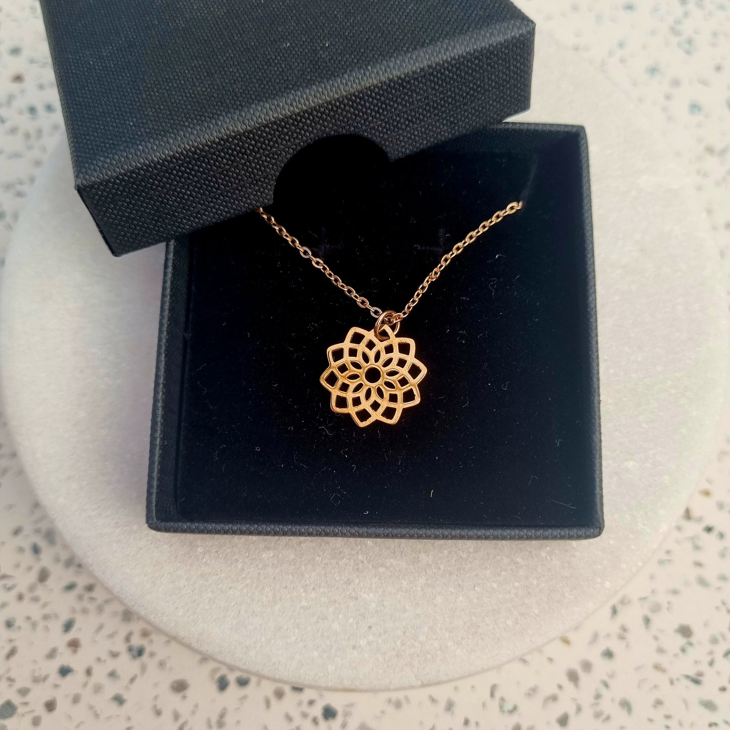 Rose Gold Mandala Necklace
