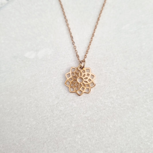 Rose Gold Mandala Necklace