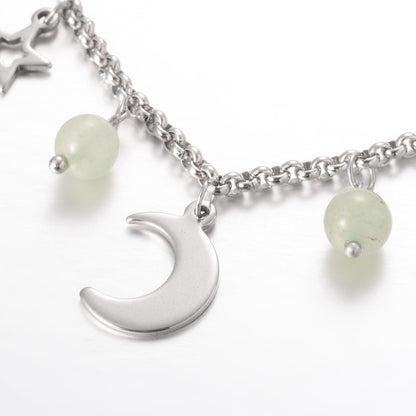 Moon & Star Gemstone Charm Bracelet