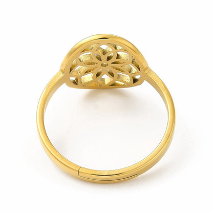 18K Gold Flower Ring