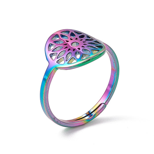 Rainbow Flower Ring